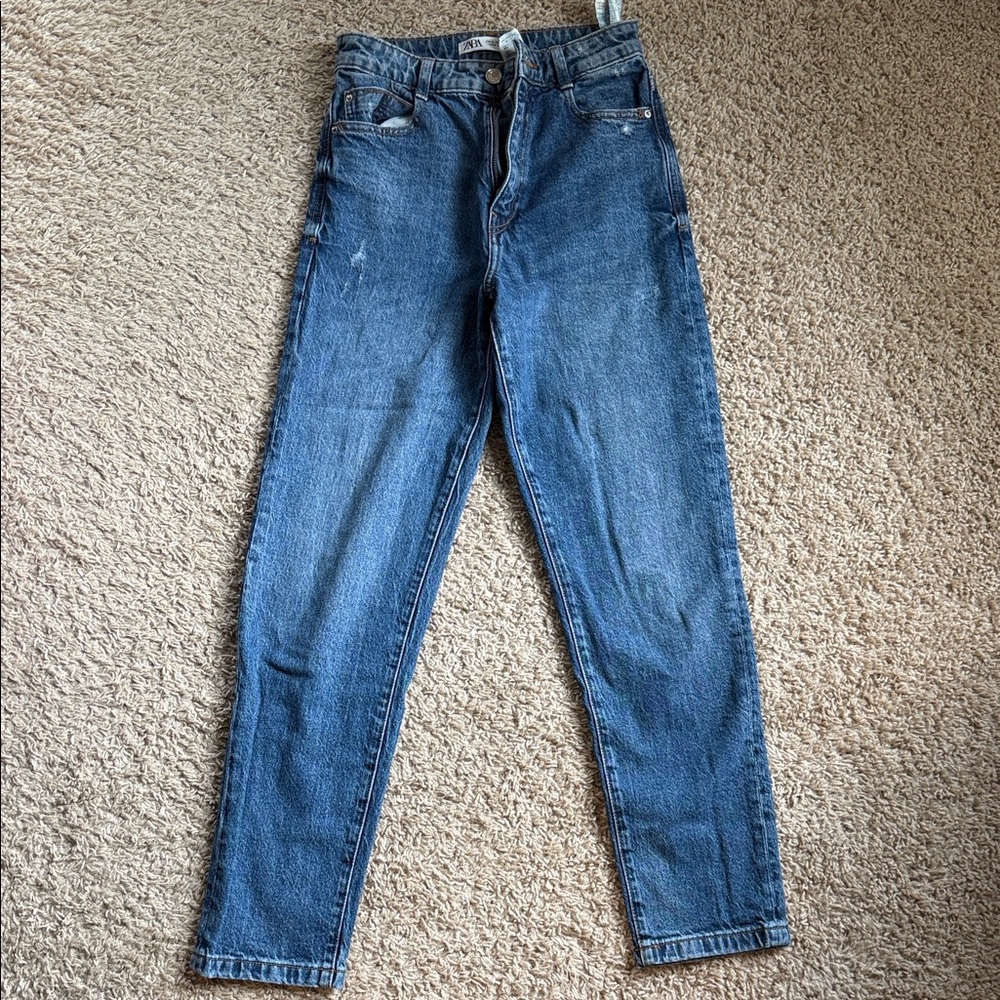 Zara High Rise Blue Jeans